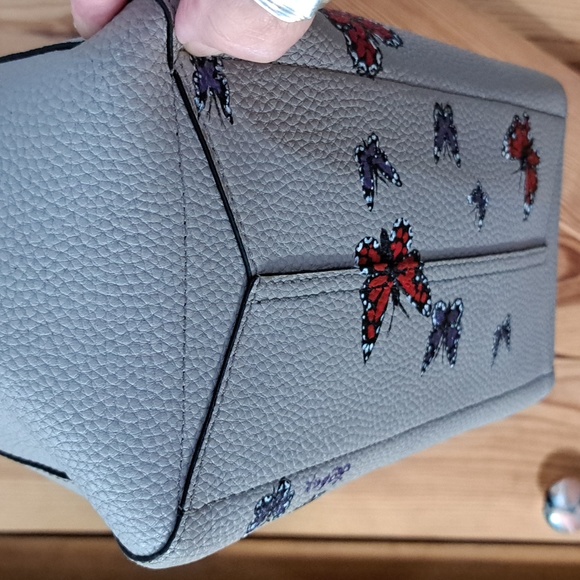 Hand Crafted Painted Leather Bag Tote Butterflies - Picture 12 of 17